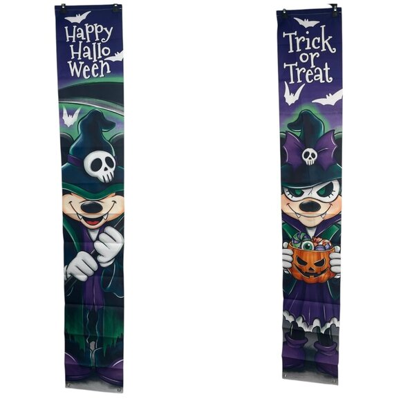 Disney Mickey Mouse Long Halloween Banners Trick Or Treat Vampire Witch 11.5x72